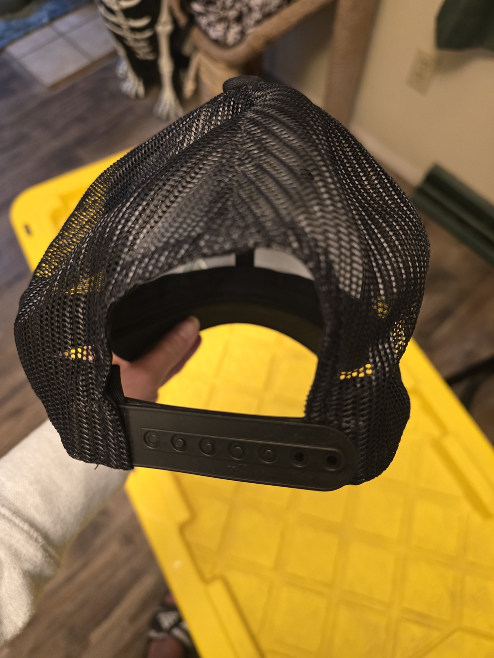 Black Trucker Cap with Lymphoma Green Awareness Ribbon - Picture 8 of 8